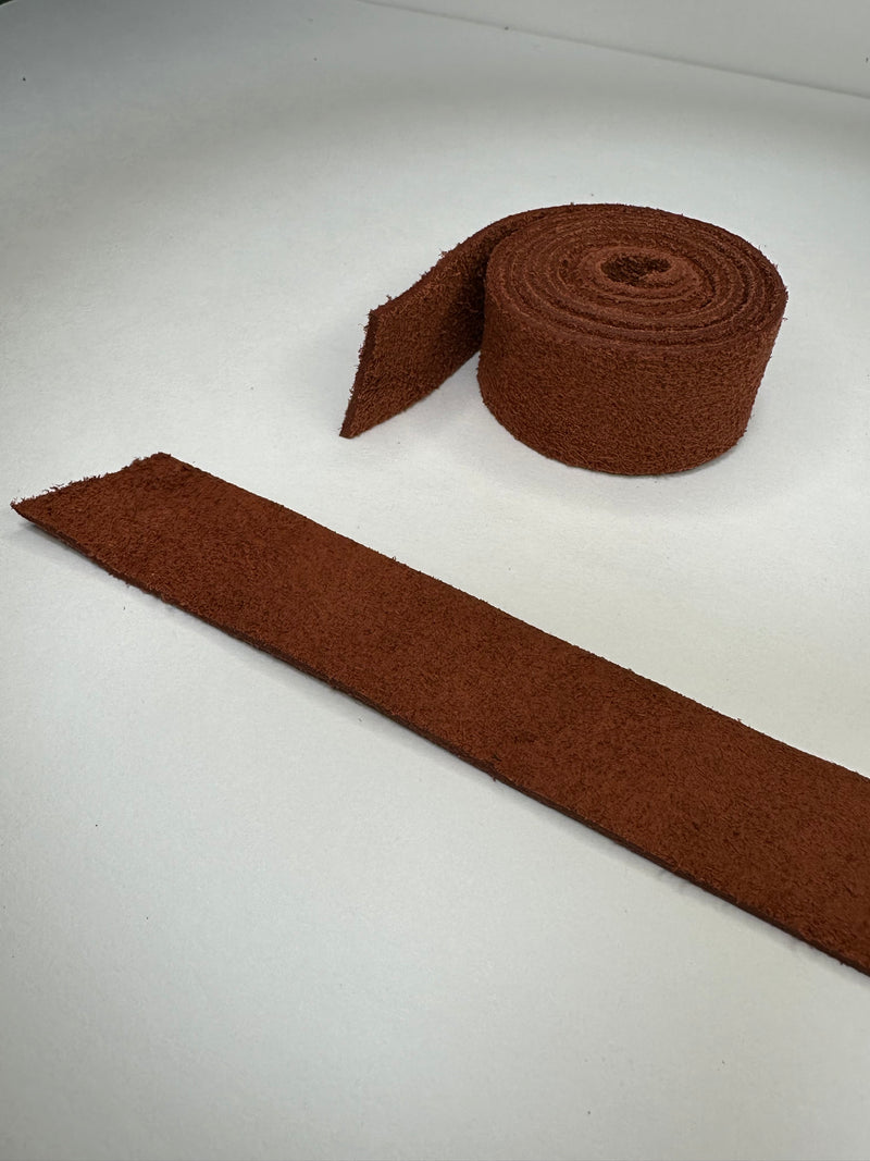 Suede leather grips for vintage hickory golf club restoration
