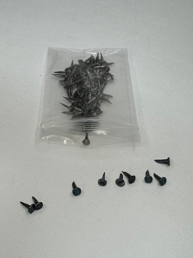 Brass grip tacks for hickory golf club grip installation