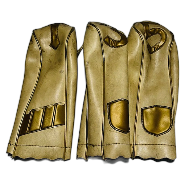 Cream Leather Headcovers 1-3-5 | Vintage Golf — hickory golf, view 1