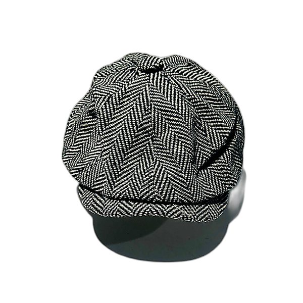 Herringbone Bakerboy Cap Black and Cream Pro Shop Hat - Featured Image