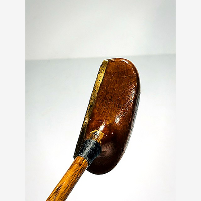Wright & Ditson hickory golf putter, address view