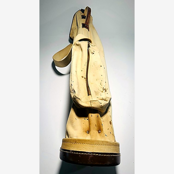 Vintage canvas single-stay hickory golf bag, top opening