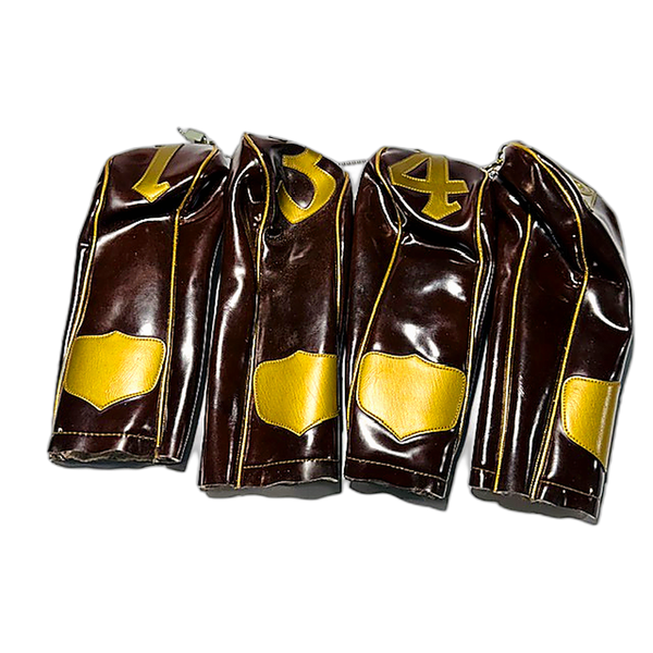 Dunlop Vintage Vinyl Headcover Set Maroon and Gold (1, 3, 4, X) - Featured Image