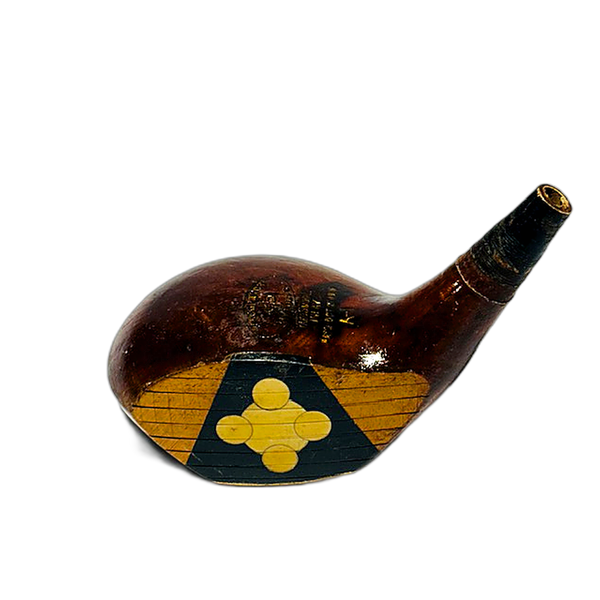 MacGregor Peerless hickory golf driver head with Yardsmore A-1 fancy face