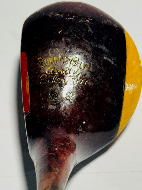 Burrkey Bilt Fancy Face Driver vintage hickory golf