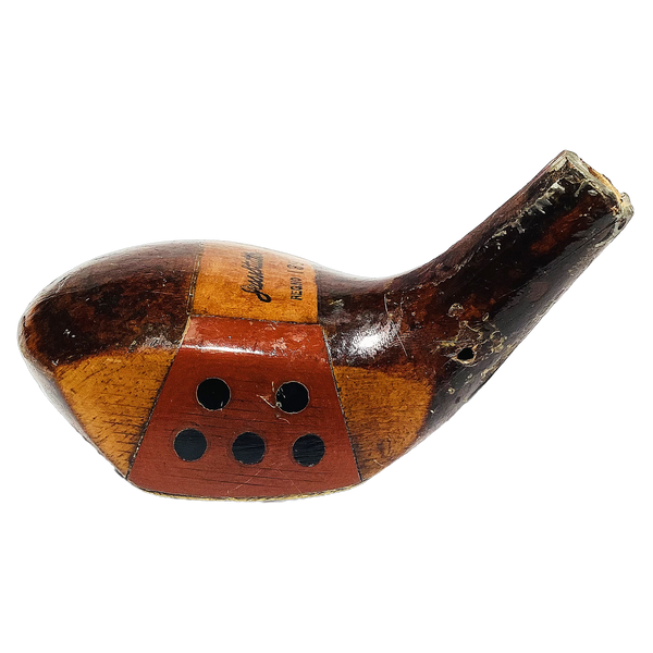 Kenneth Smith Handmade Fancy Face Wood Head, vintage hickory golf club builder head, profile and face
