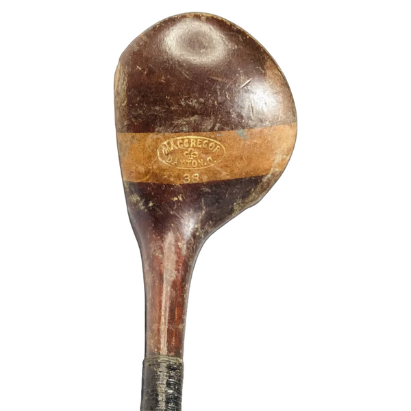 MacGregor 38 Driver, vintage hickory golf club, hero view