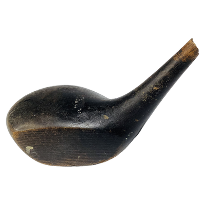 Burke Brio Brassie Head, vintage hickory golf club builder head, profile and face