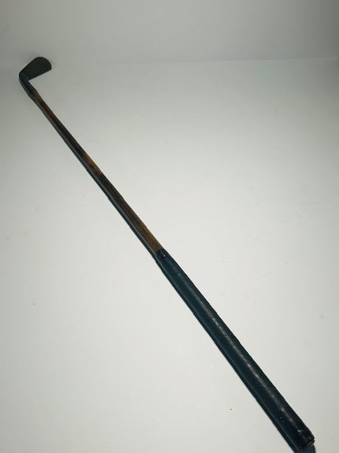 Spalding Gold Medal mashie hickory golf iron, full club with hickory shaft and leather grip - Alternate View