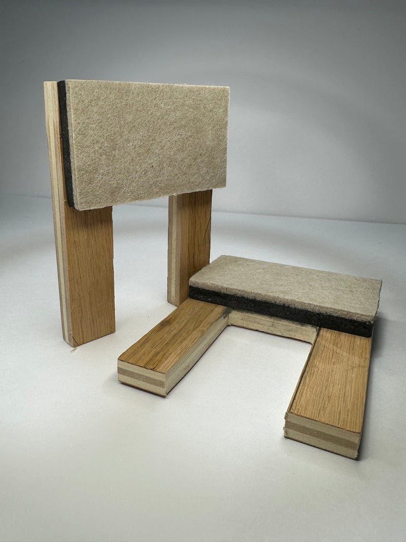 Protective leather-lined vise pads for hickory golf restoration