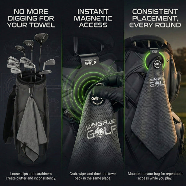Stubby Magnetic Golf Towel + Landing Pad System - Alternate View