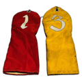 Red & Yellow Nylon Headcovers 1&3 | Vintage Golf