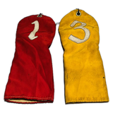 Red & Yellow Nylon Headcovers 1&3 | Vintage Golf