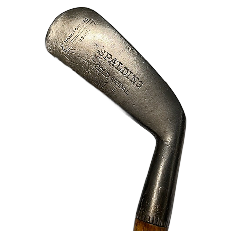 Spalding Gold Medal No. 1 Smooth-Face Iron – vintage hickory golf iron, Spalding Gold Medal stamp