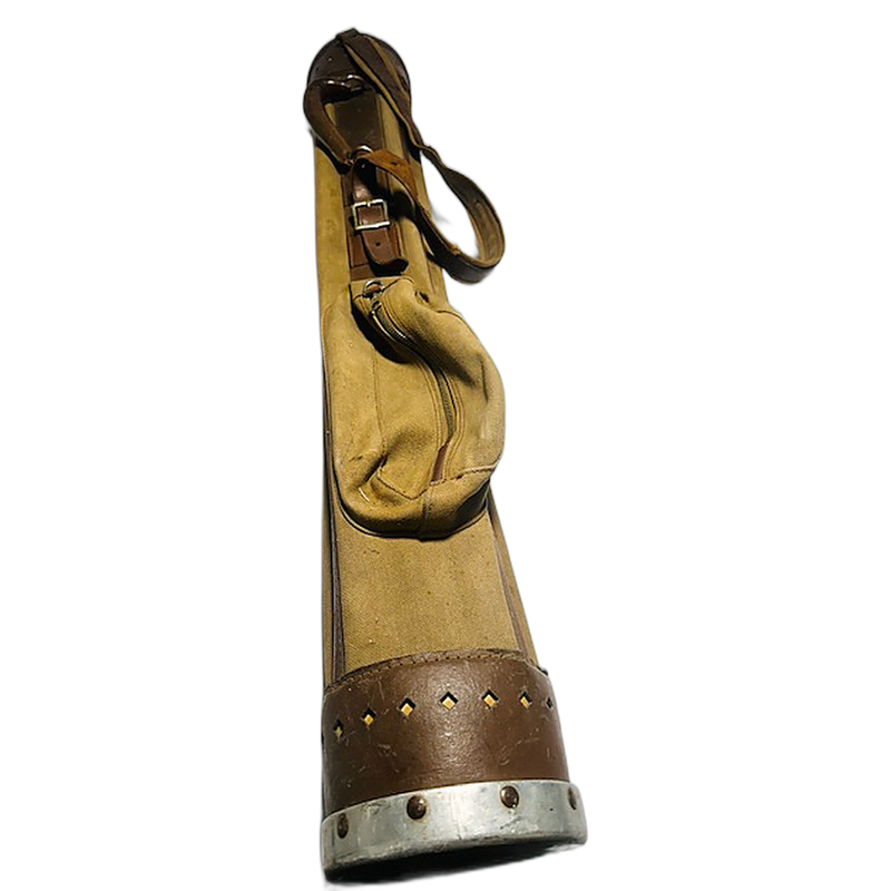 Canvas & Leather Trim Golf Bag — Studded Alloy Base — hickory golf, view 1