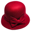 Red Felt Cloche — Bow Trim Pro Shop Hat — hickory golf, view 1