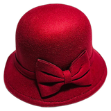 Red Felt Cloche — Bow Trim Pro Shop Hat