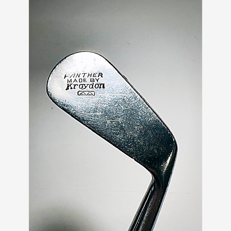PANTHER MADE BY Kroydon stamp on the back of the mashie head, hickory golf iron