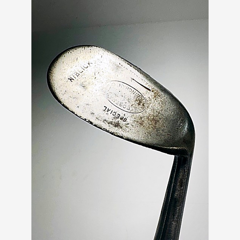 A. FOREMAN Birmingham maker stamp on niblick head, hickory golf