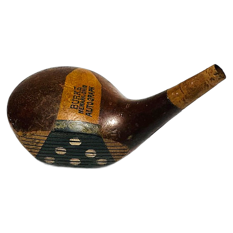 Burke Autograph Fancy Face Brassie Head, vintage hickory golf club builder head, face and fancy-face insert