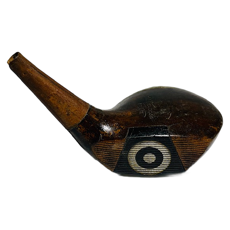 Walter Hagen Deluxe Fancy Face Driver Head (Left-Handed), vintage hickory golf club builder head, face and fancy-face insert