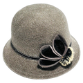 Taupe Cloche — Floral Trim Pro Shop Hat