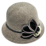 Taupe Cloche — Floral Trim Pro Shop Hat