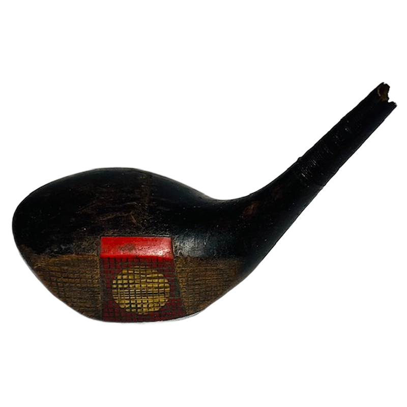 A.G. Spalding Fancy Face 3-Wood Head, vintage hickory golf club builder head, face and fancy-face insert