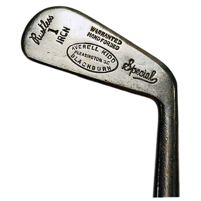 Averell Kidd Rustless hickory golf iron head maker stamp, Blackburn