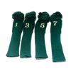 Green Knit Pom-Top Headcover Set | 4-Piece (1, 3, 5, 7) Hickory Golf