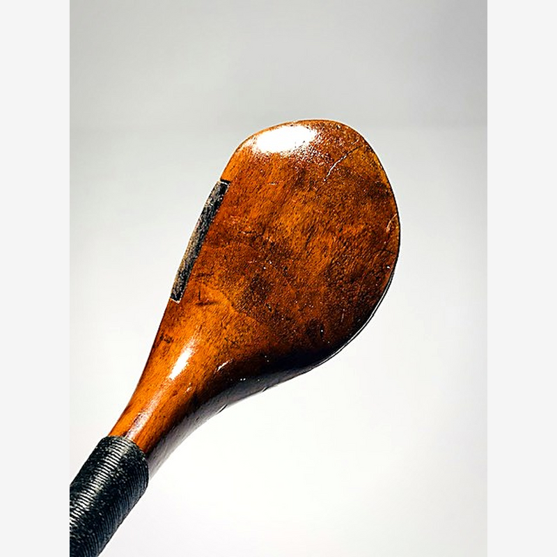 Harry Vardon driver crown grain and patina, hickory golf