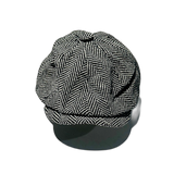Herringbone Bakerboy Cap Black and Cream Pro Shop Hat