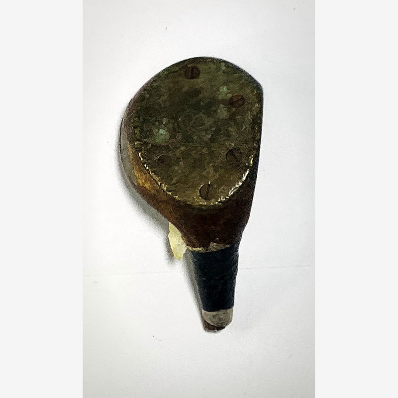 H.B. Wussaw Special Wood Head, vintage hickory golf club builder head, sole and soleplate