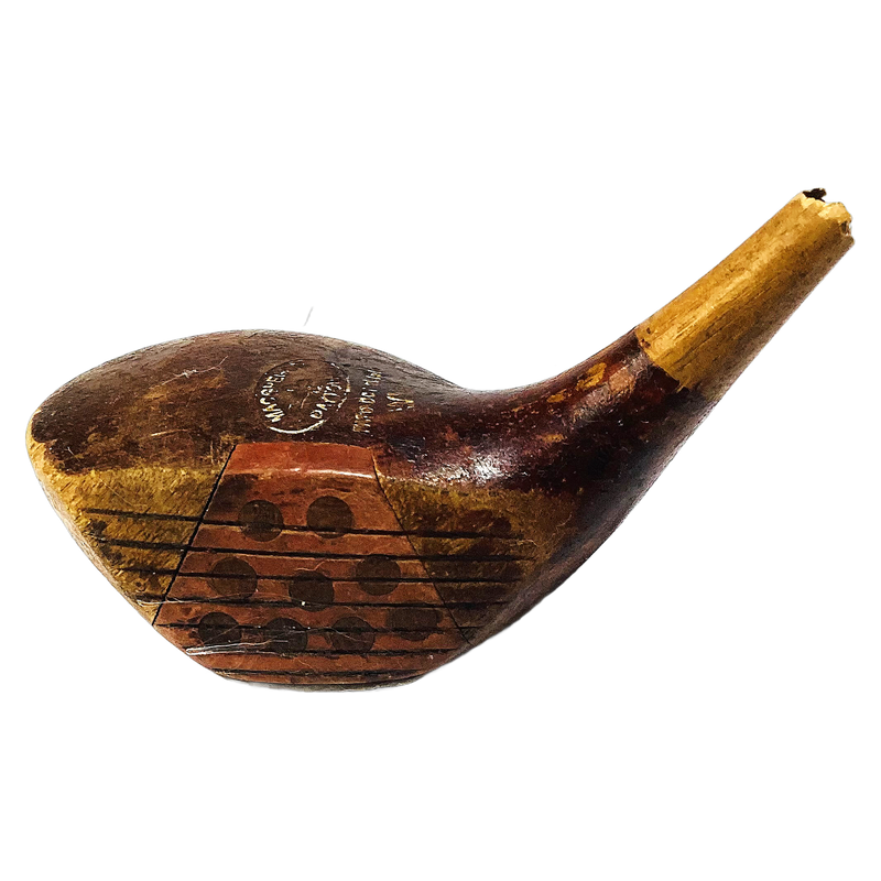 MacGregor Ladies Fancy Face Brassie Head, vintage hickory golf club builder head, profile and face