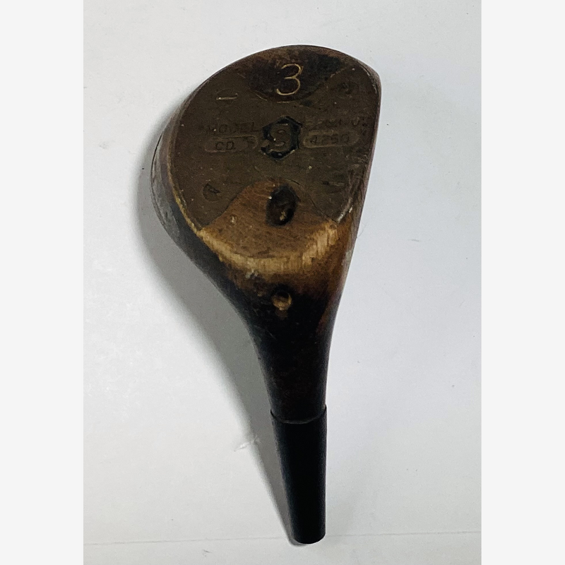 Wilson Ralph Guldahl Cup Defender No. 3 Wood Head, vintage hickory golf club builder head, sole and soleplate