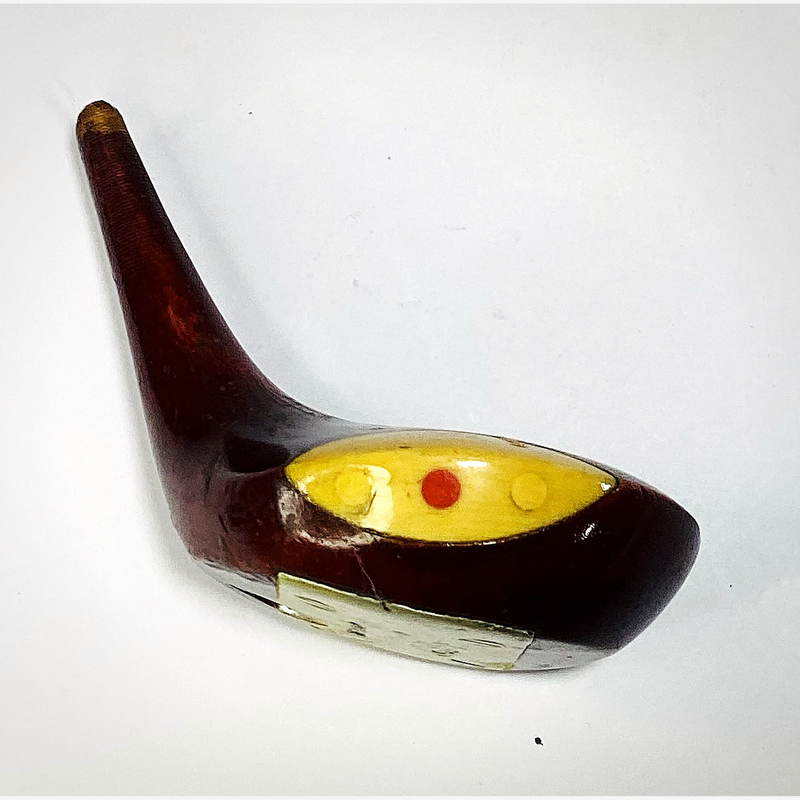 Related 4250 Model Fancy Face Driver Head, vintage hickory golf club builder head, crown stamp
