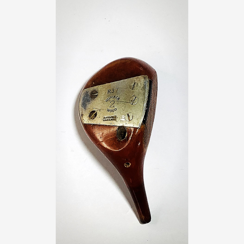 A.G. Spalding & Bros R37 No. 2 Wood Head, vintage hickory golf club builder head, sole and soleplate