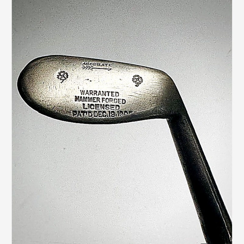 Spalding mashie niblick hickory golf iron, face at address