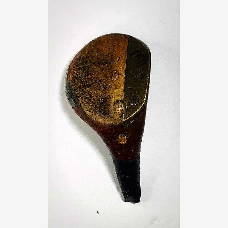 A.G. Spalding & Bros Dundee No. 3 Fancy Face Head, vintage hickory golf club builder head, sole and soleplate