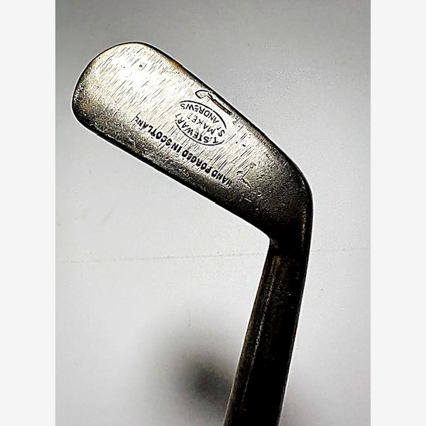 Tom Stewart iron head with cleek mark, vintage hickory golf