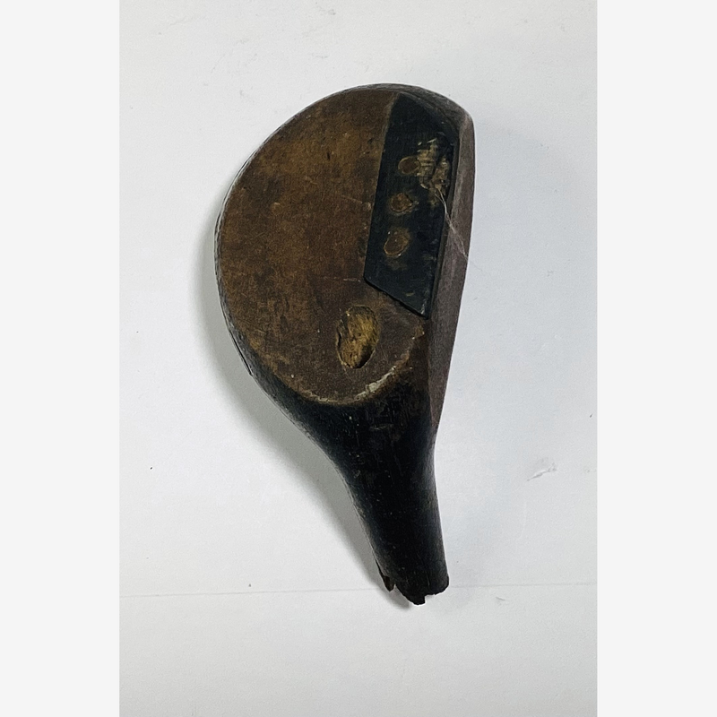 Vintage Black Lacquer Wood Head, vintage hickory golf club builder head, sole and soleplate