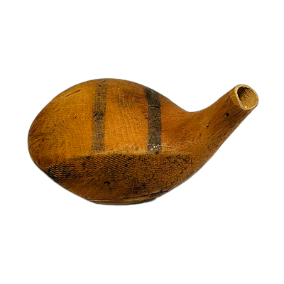 Blank persimmon hickory golf wood head, face view, no maker stamp