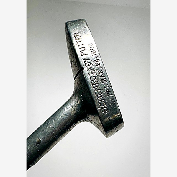 Schenectady hickory golf putter, address view