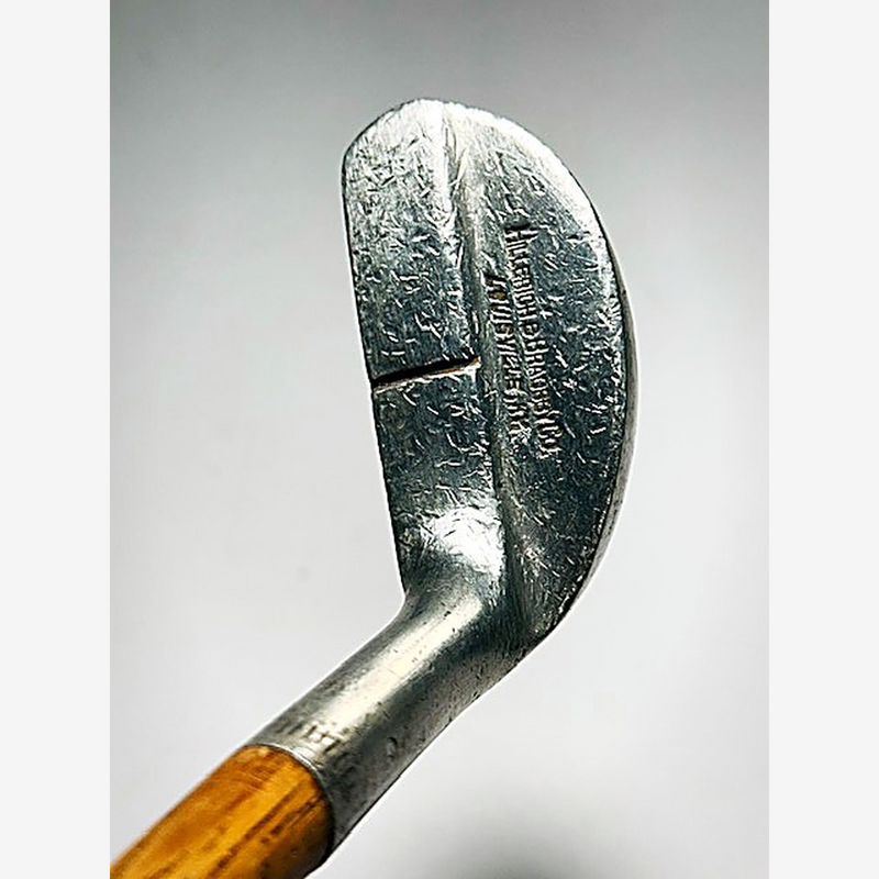 Hillerich & Bradsby 10M mallet putter, vintage hickory golf, detail view 1