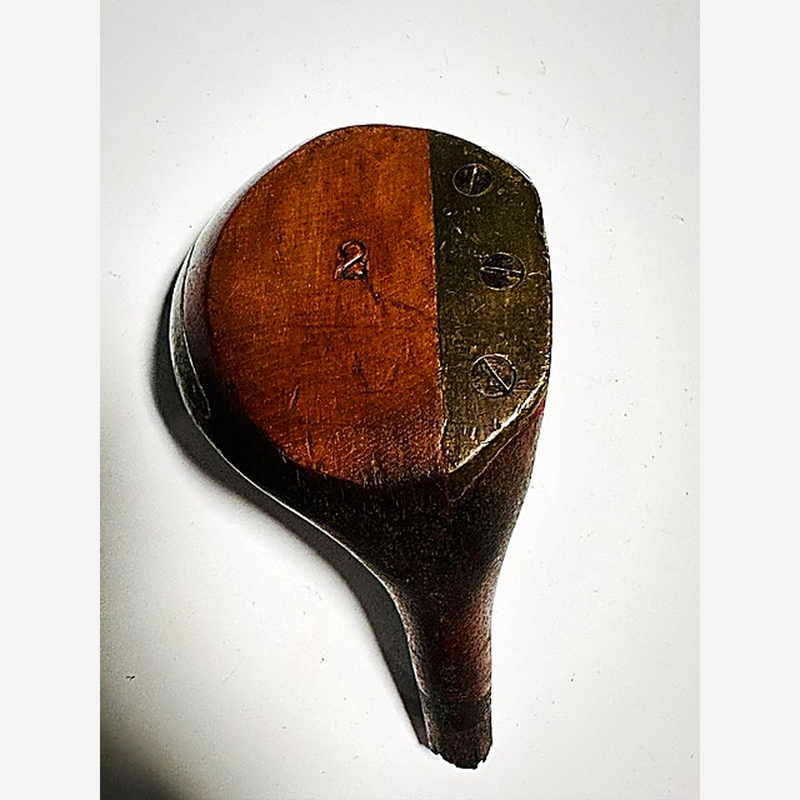 A.G. Spalding & Bros Dundee No. 2 Brassie Head, vintage hickory golf club builder head, detail