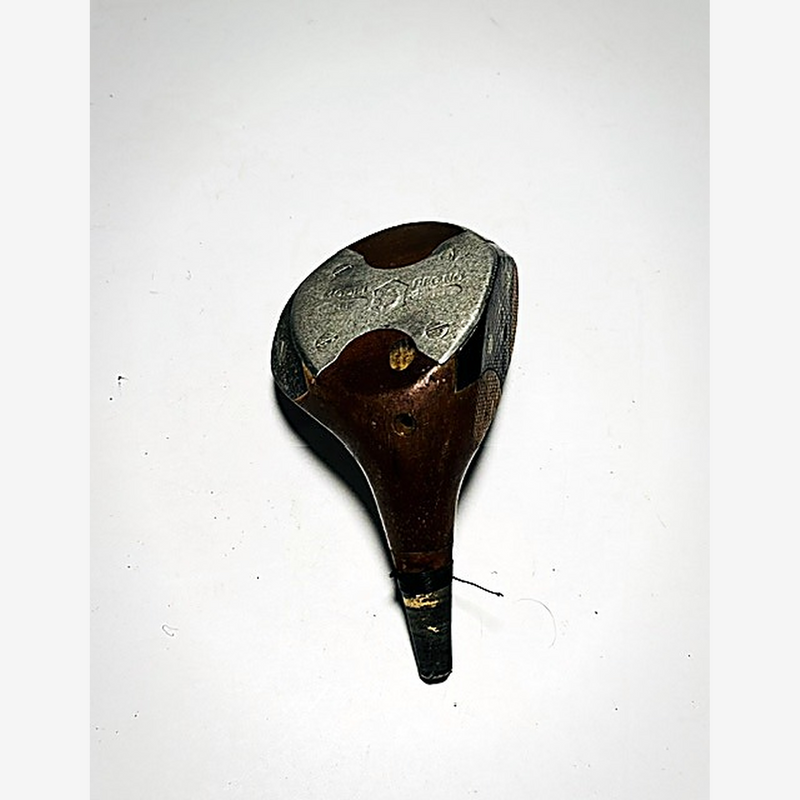 Wilson Johnny Farrell De Luxe Fancy Face Wood Head, vintage hickory golf club builder head, detail
