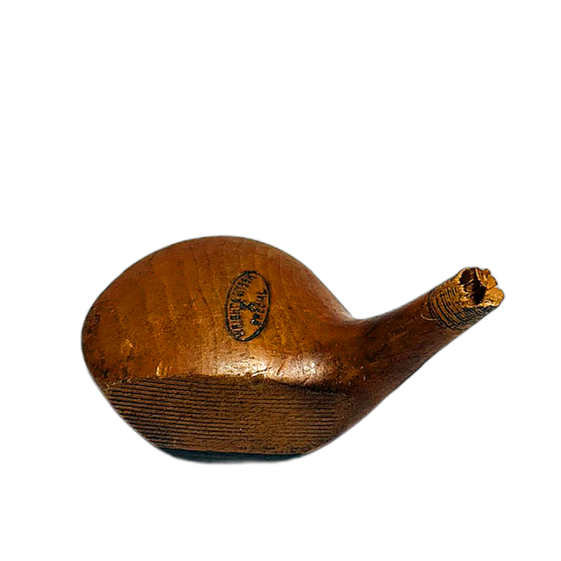 Wright & Ditson Special original hickory golf driver head, face view