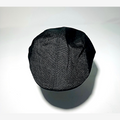 Onyx Black Linen Flat Cap Pro Shop Hat