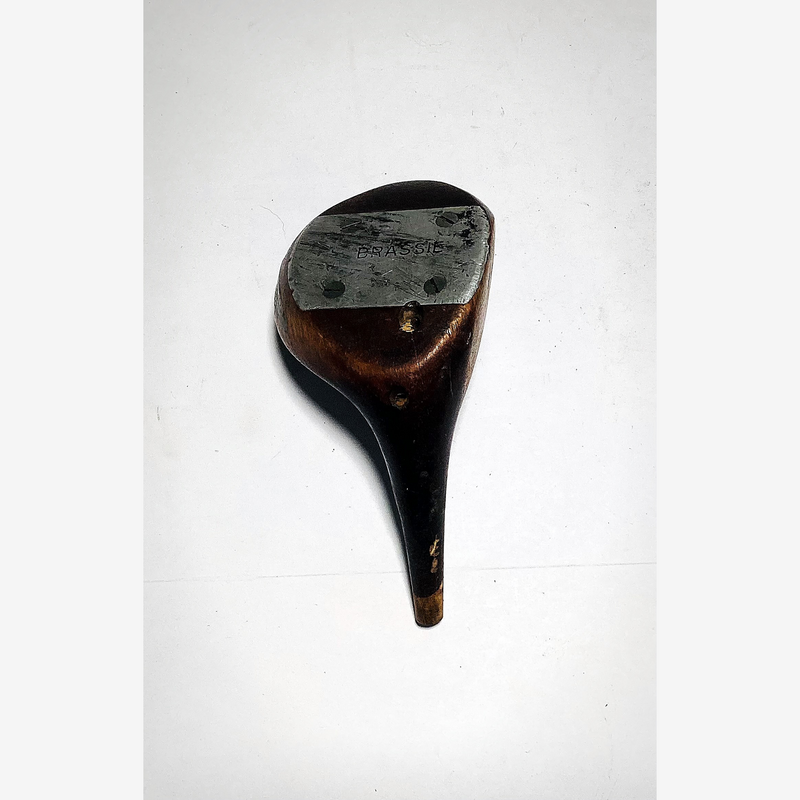 Chicago Sports Equipment Pathfinder Brassie Head, vintage hickory golf club builder head, detail