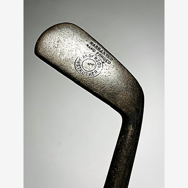 James Anderson driving iron hickory golf, face at address